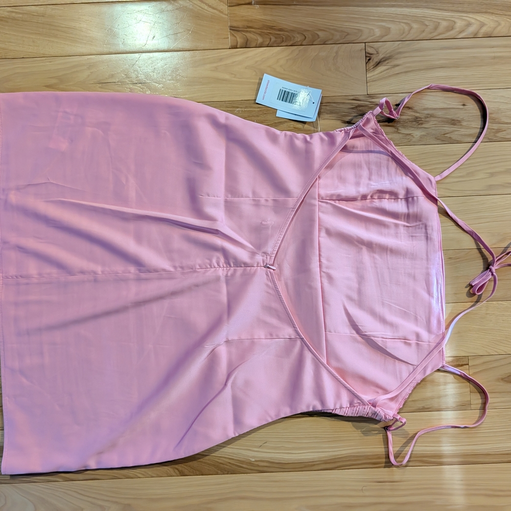 Pink Ribbed Mini Dress - Picture 3 of 6